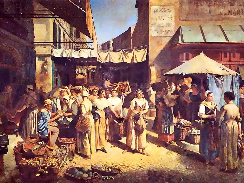 1823-Pierre Grivolas - Il mercato settimanale ad Avignone nel 1800, 1868